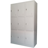 TCS Extra Large 9 Door Metal Storage Cabinet w/ Alloy Locks & Keys