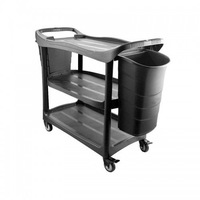 TCS Catering Utility Trolley with 3 Shelves & 2 Buckets