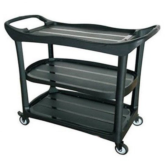 TCS Catering Utility Trolley with 3 Shelves in Black