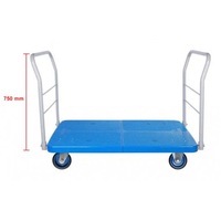TCS 600kg Industrial Dual Side Handle 4 Wheel Platform Trolley