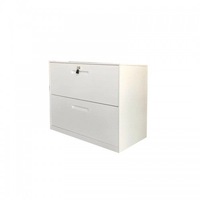 TCS WHITE LATERAL 2 DRAWER METAL STORAGE FILING CABINET HOME & OFFICE FURNITURE