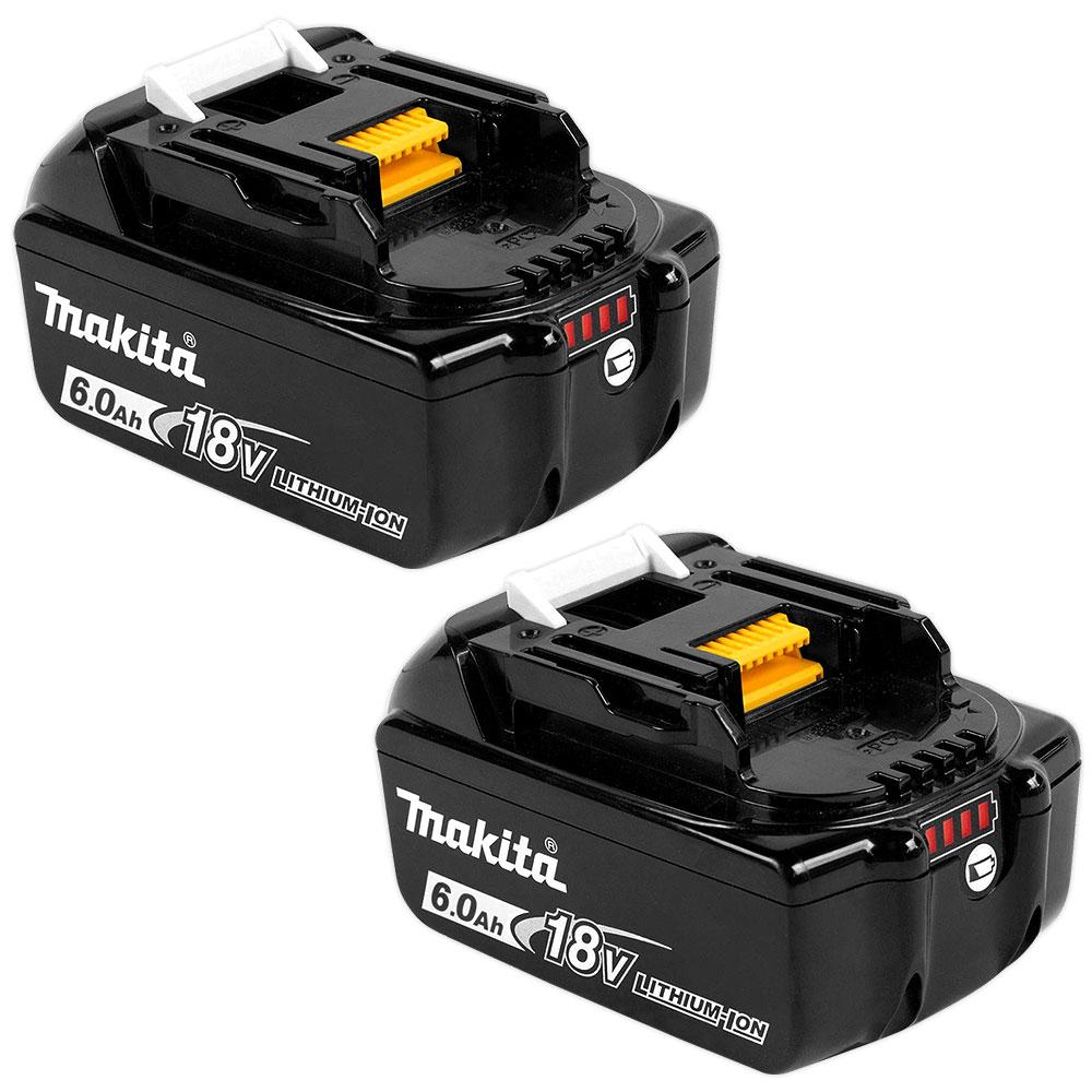 BRAND NEW GENUINE MAKITA BATTERY 18 VOLT 6.0AH LITHIUM ION BL1860B X 2