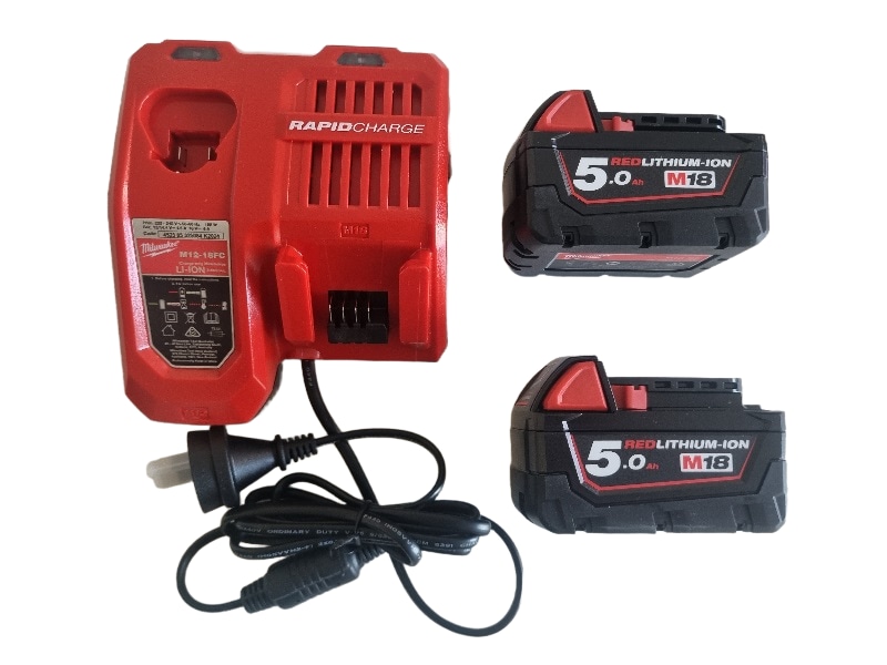 NEW GENUINE MILWAUKEE M18 5.0AH BATTERIES CHARGER AND BAG M18B5  Australia
