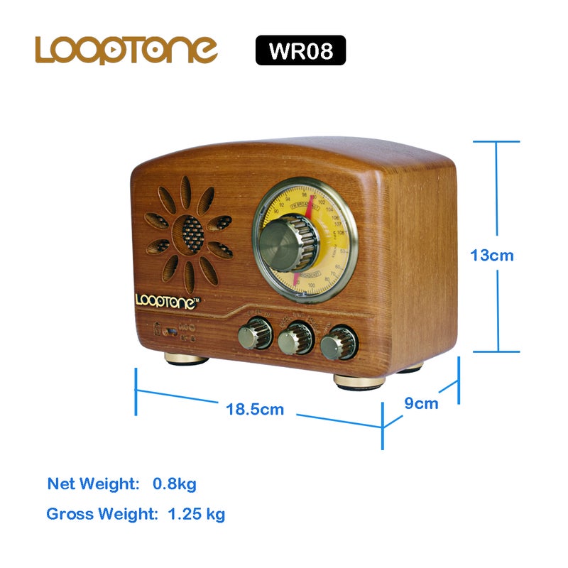 LoopTone Tabletop AM/FM Radio Vintage Retro Classic Radio