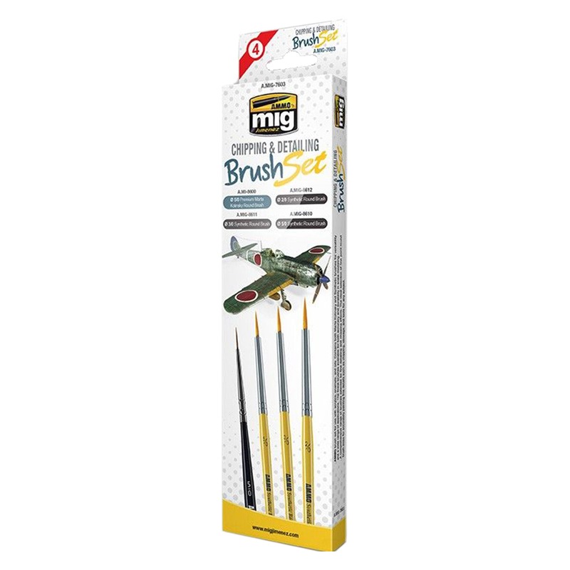 Buy Ammo by MIG Brushes Chipping and Detailing Brush Set MyDeal