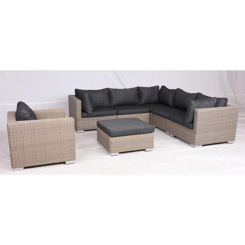 Apollo 7Piece Wicker Outdoor Modular Lounge Setting MyDeal
