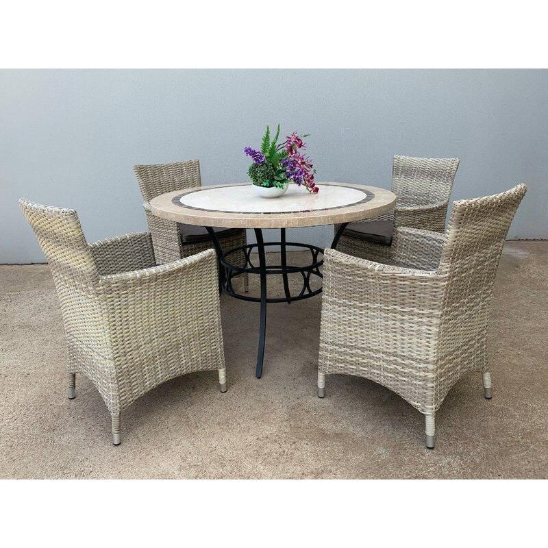 Buy Kiama 5Piece Stone Outdoor Dining Setting MyDeal