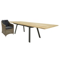 FurnitureOkay Liverpool 11-Piece Teak Outdoor Extendable Dining Setting