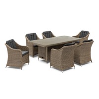 FurnitureOkay Liverpool 7-Piece Wicker Outdoor Dining Setting