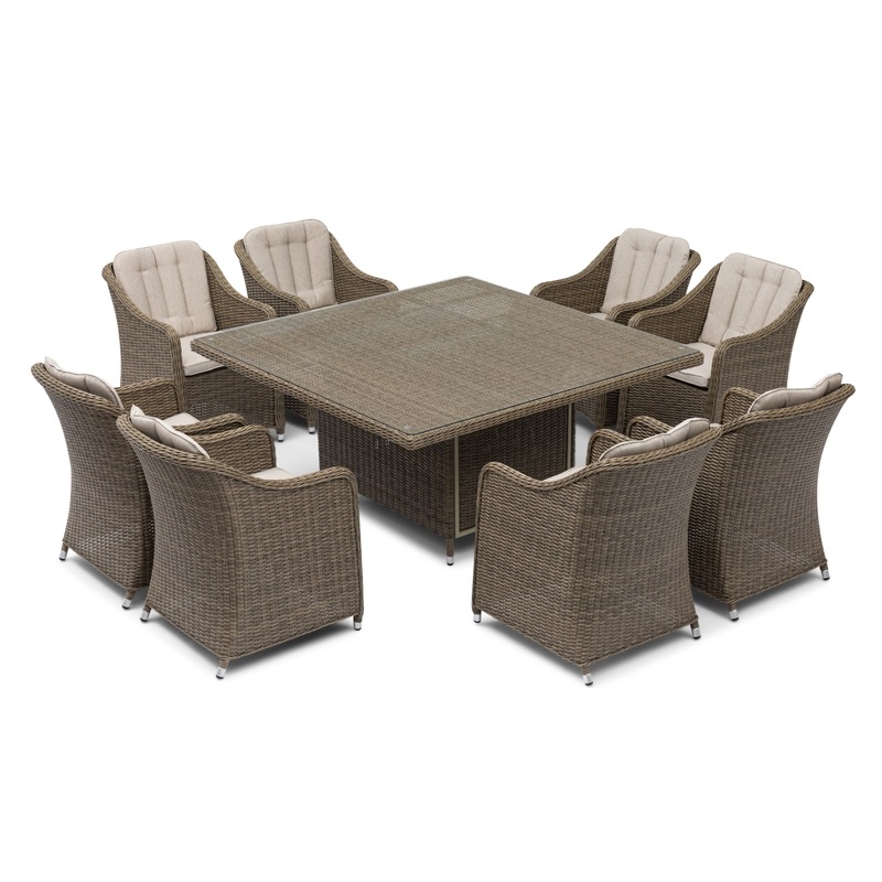 Buy Liverpool 9Piece Wicker Outdoor Dining Setting (Square) MyDeal
