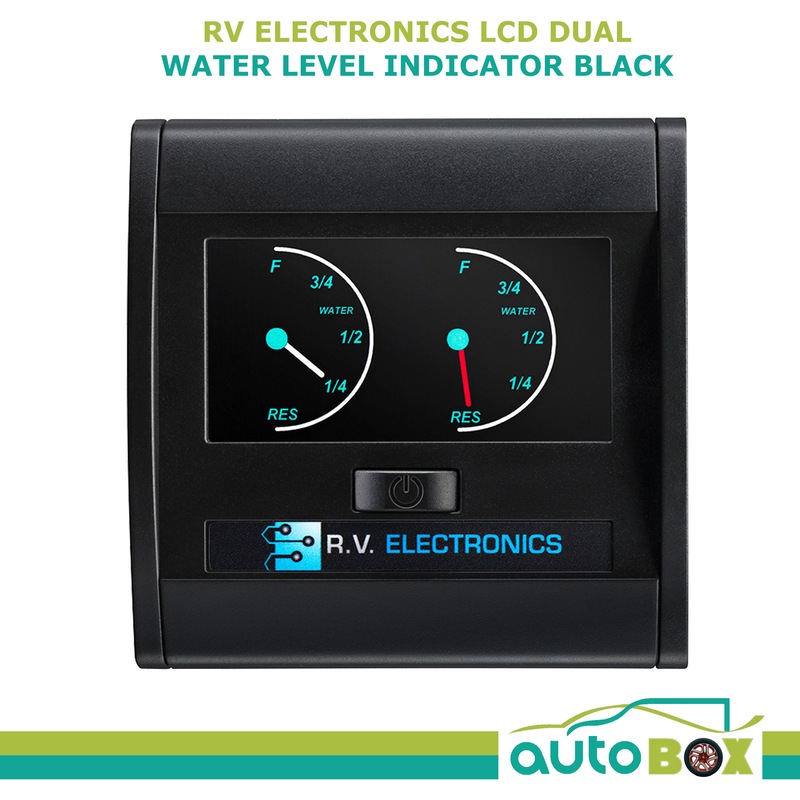 Caravan Black LCD Dual (2) Tank Water Level Indicator Gauge Motorhome