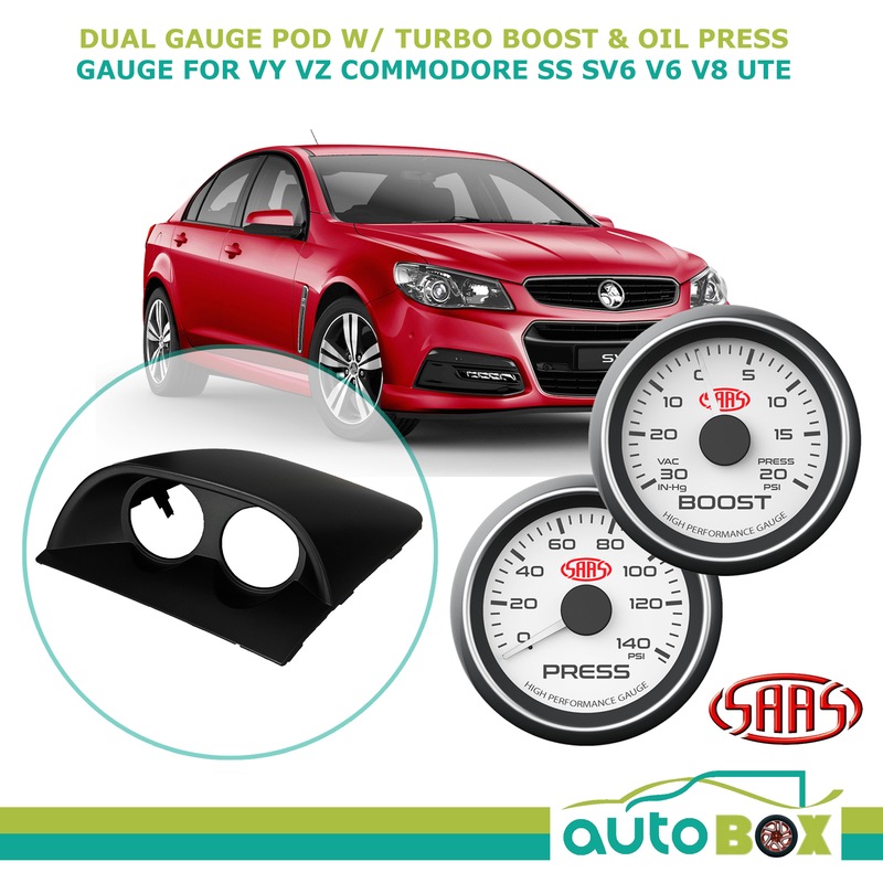 Buy Commodore VY VZ Dual Gauge Pod w/ Turbo Boost & Oil Pressure Gauge