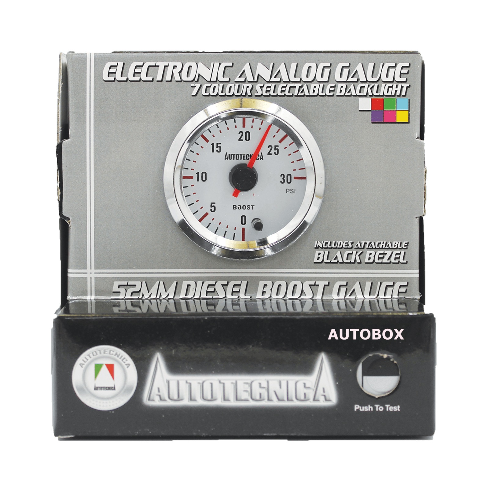 Autotecnica 030 PSI DIESEL TURBO BOOST GAUGE ELECTRONIC ANALOG 52mm