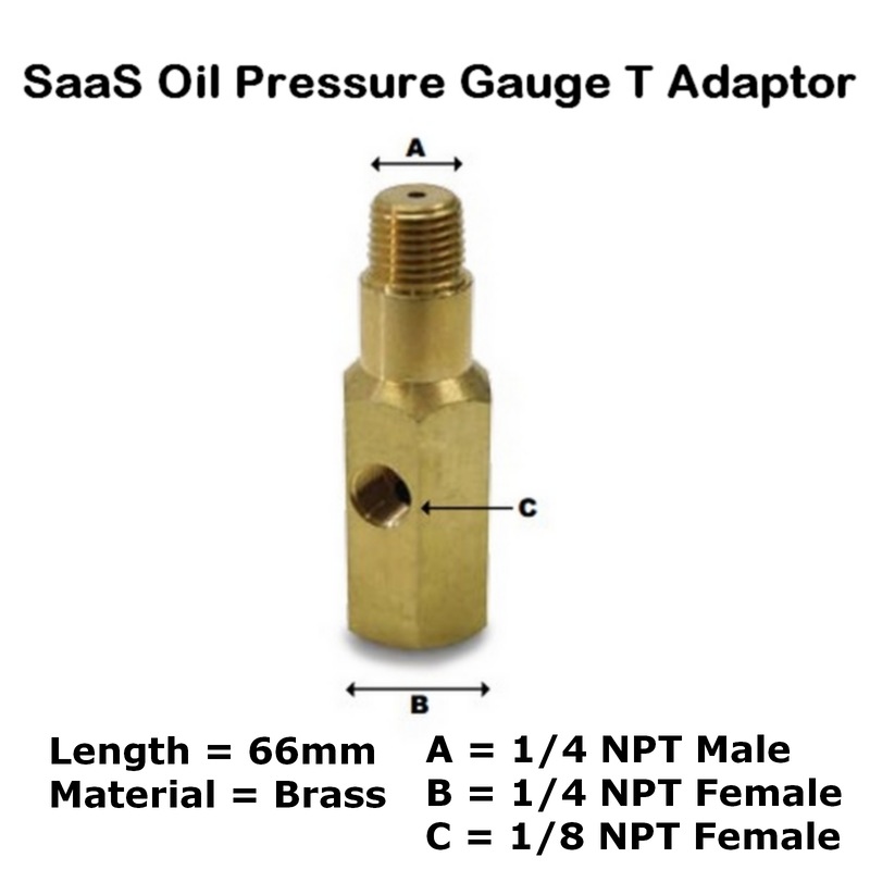 Buy Oil Pressure Gauge Adapter 1/4 NPT Brass SAAS T Piece Sender Ford