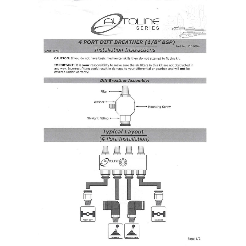 Buy SAAS Autoline 4 Port DIFF BREATHER KIT Black Suits Nissan PATROL GU