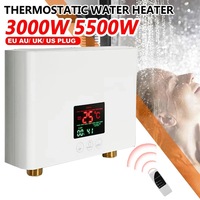 Danoz Appliances - Instant Water Heater Bathroom Kitchen Wall Mounted Electric Water Heater LCD Temperature Display with Remote Control