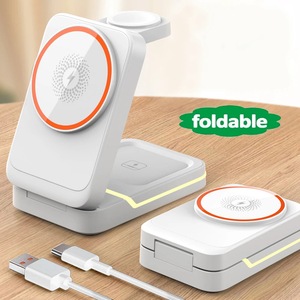 Danoz Smart - 3 in 1 magnetic, Foldable Wireless Charging Station for iPhone 16 15 14 13 12 Pro/Max,Apple Watch 8, AirPods 3/2