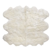 SEXTO Genuine Australian Premium Soft Sheepskin Lambskin Rug Pelt White / Ivory