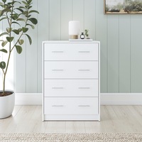Chest of 4 Drawers Tallboy Storage Cabinet in White
