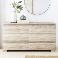 Elara 6 Drawer Lowboy Chest in Light Sonoma Oak