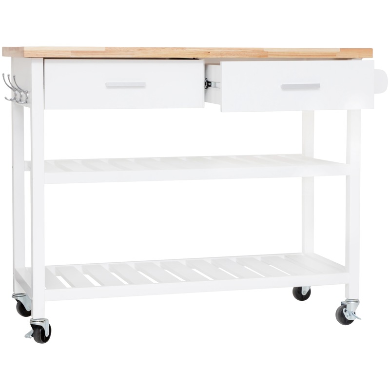 Kitchen Island Trolley With Open Shelves White MyDeal