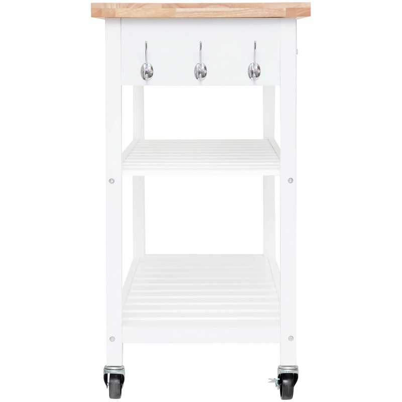 Buy Kitchen Island Trolley With Open Shelves White MyDeal