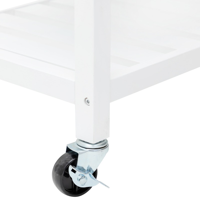 Buy Kitchen Island Trolley With Open Shelves White MyDeal