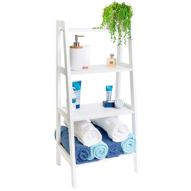 Maine 4 Tier MDF Ladder Display Shelves in White MyDeal