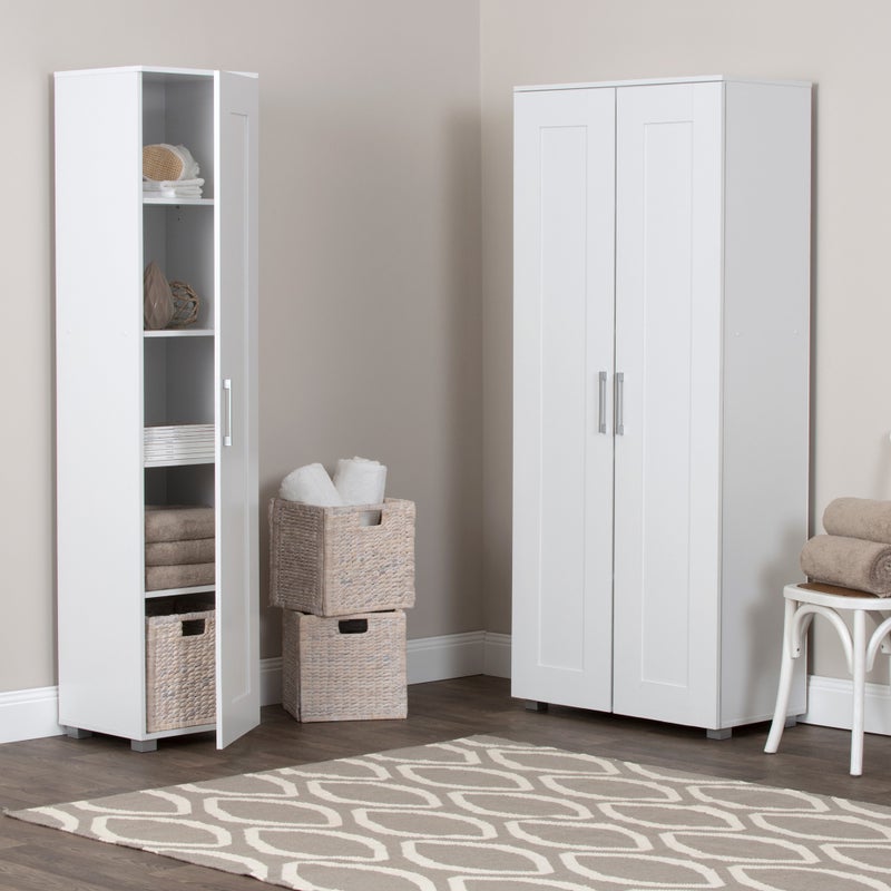 Buy Montreal Double Door Tall Cupboard Cabinet in White - MyDeal