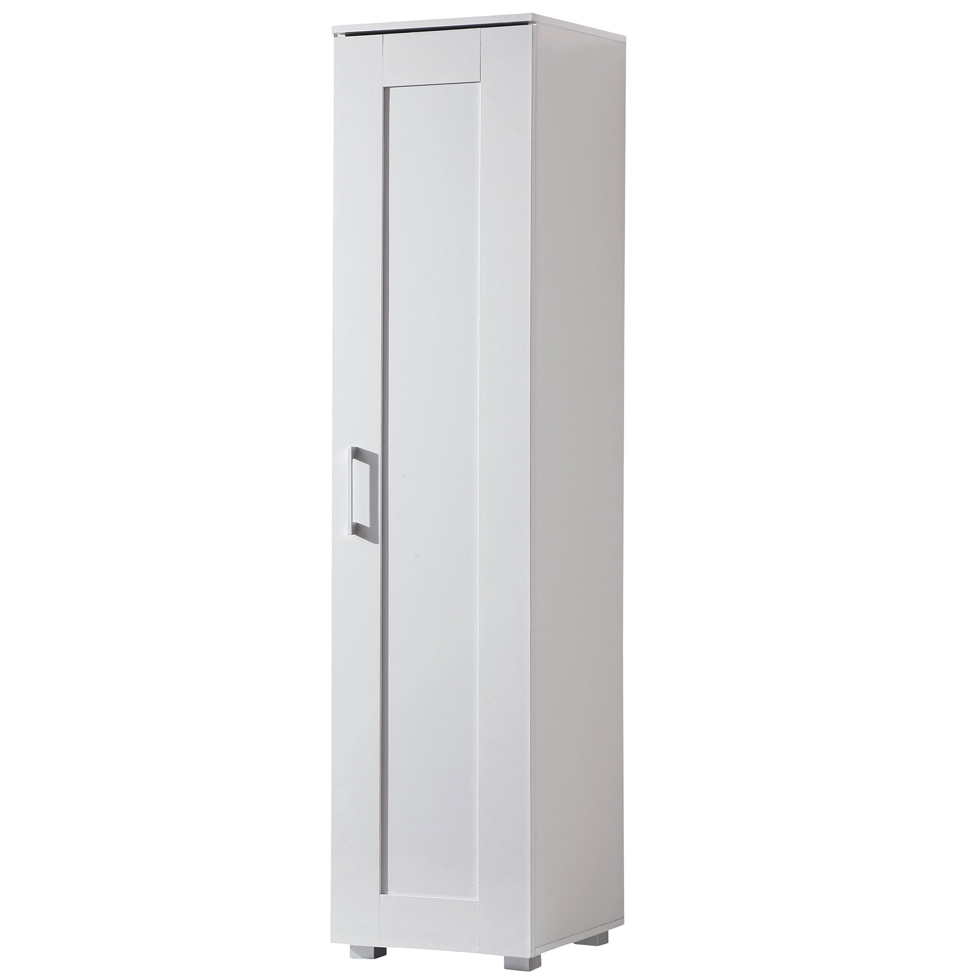 Montreal Single Door Tall Cupboard Cabinet in White