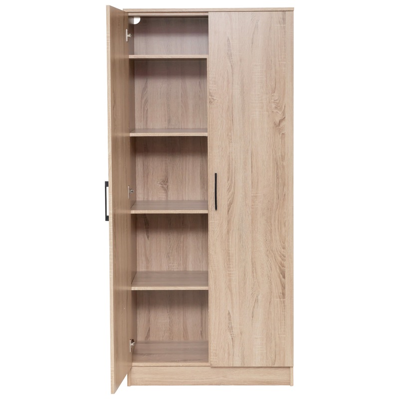 MultiPurpose Broom Cupboard 2 Door Light Sonoma Oak Buy Storage