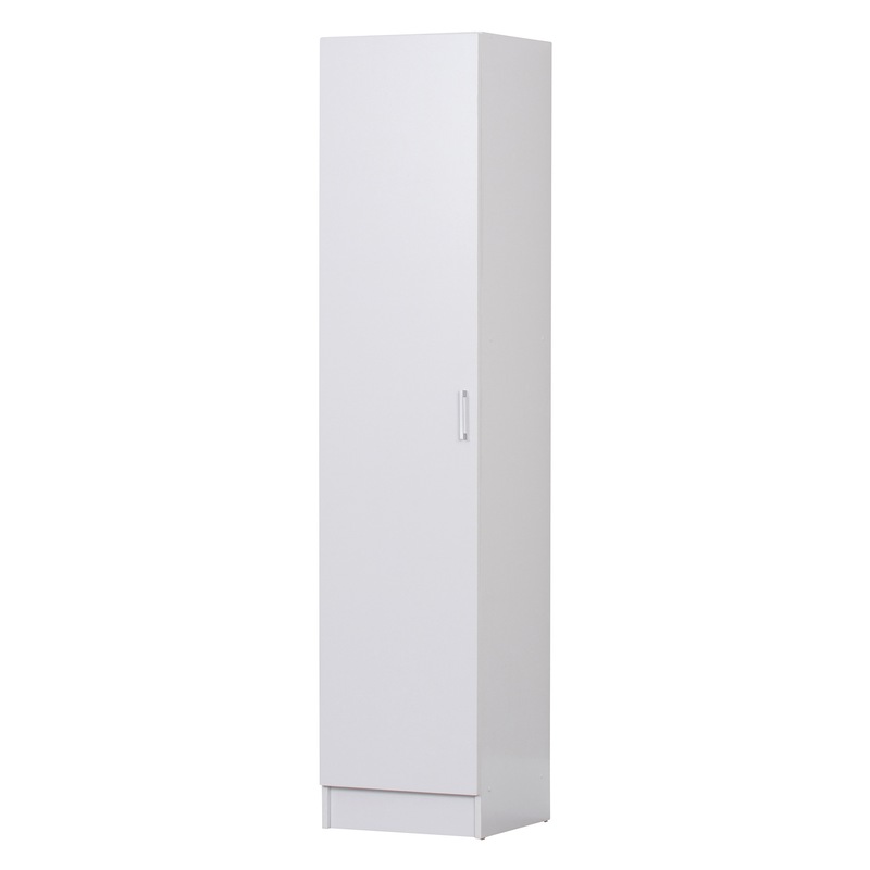 Single Door 5 Tier Cupboard Cabinet in White 180cm - MyDeal