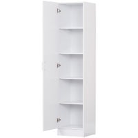 Buy Single Door 5 Tier Cupboard Cabinet in White 180cm - MyDeal