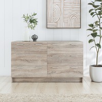 Tribecca 6 Drawer Low Boy - Light Sonoma Oak