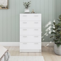 Tribecca Chest of 5 Drawers Tallboy Cabinet - White