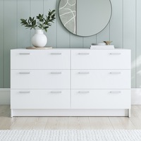 Tribecca Chest of 6 Drawers Lowboy Dresser in White