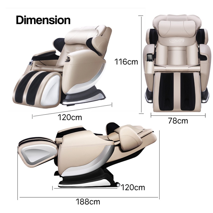 FORTIA Zero Gravity Recline Full-Body Massage Chair, with Back and Foot Rollers, Squeezing Air Pressure for Arms, Legs, plus Heat and Vibration functions, Cream