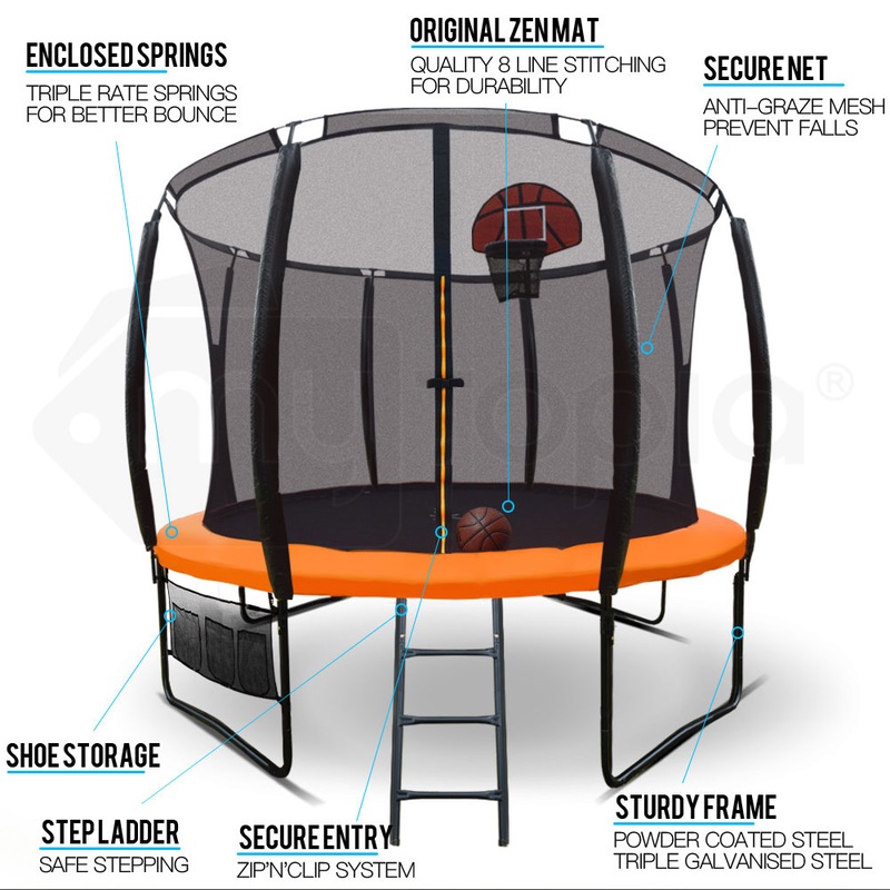 Buy Up-shot Trampoline 10ft Round Basketball Set Safety Net Enclosure 