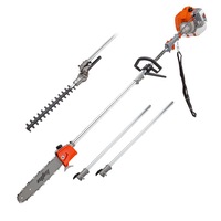 MTM 62cc Long Reach Pole Saw and Hedge Trimmer, 2-Stroke Petrol, 12" Tree Trimming Pruning Chainsaw Bar, 2 Extension Shafts
