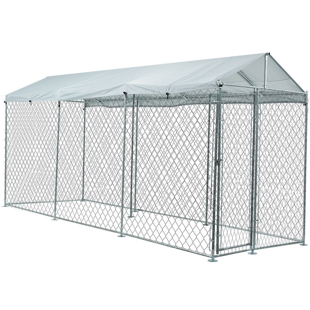 4.5x1.5m Pet Kennel Enclosure Dog Puppy Playpen Large Chain Animal Cage House Fence with Shade Cover