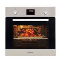 EuroChef 60CM Electric Wall Oven 8 Function Built-In Oven Fan Forced Grill Touch Control Stainless