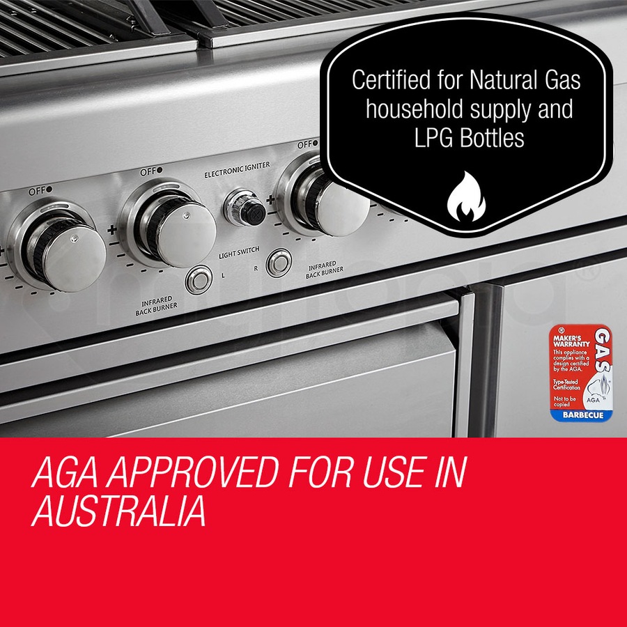 EuroGrille 9 Burner Outdoor BBQ Grill Commercial Barbecue Griller Gas Stainless Steel