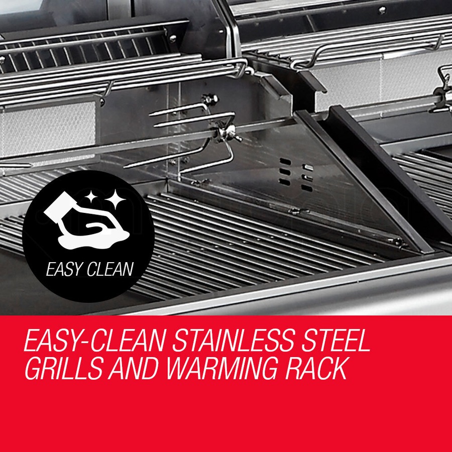 EuroGrille 9 Burner Outdoor BBQ Grill Commercial Barbecue Griller Gas Stainless Steel