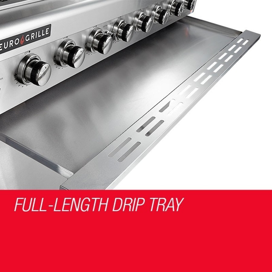 EuroGrille 9 Burner Outdoor BBQ Grill Commercial Barbecue Griller Gas Stainless Steel