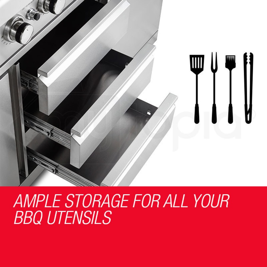 EuroGrille 9 Burner Outdoor BBQ Grill Commercial Barbecue Griller Gas Stainless Steel