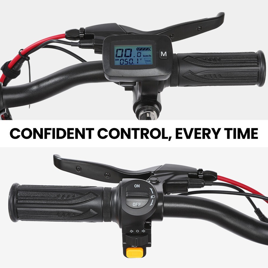 ALPHA Rover Electric Scooter with Seat, 500W 48V 25km/h 30km Range, 14-inch Tyres, Motorised Commuter eScooter for Adults, Black