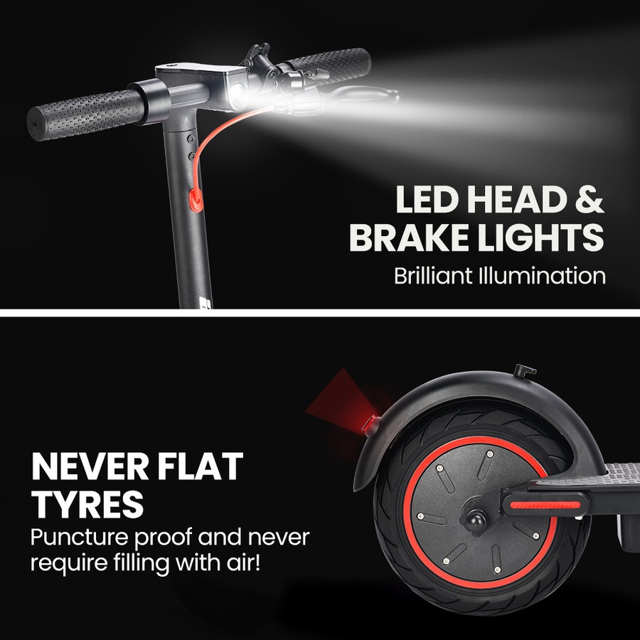 ALPHA Urban 10 Electric Scooter, 35km/h, Suspension, 35km Range, 10-Inch Wheels, Brushless Motor, Free APP, Motorised Commuter eScooter for Adults, Black