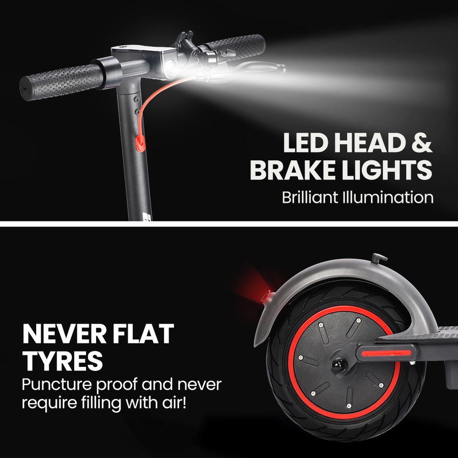 ALPHA Urban 10 Electric Scooter, 35km/h, Suspension, 35km Range, 10-Inch Wheels, Brushless Motor, Free APP, Motorised Commuter eScooter for Adults, Grey