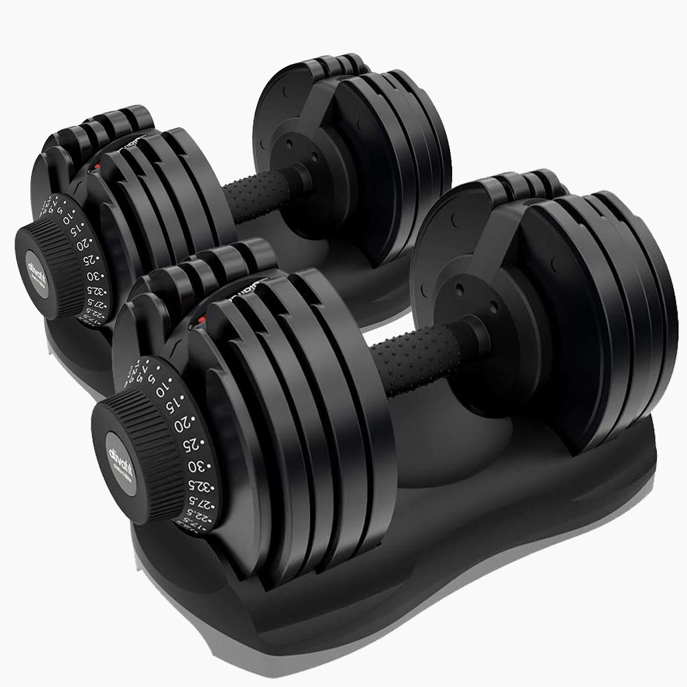ATIVAFIT 2x 32.5kg Adjustable Dumbbell Set Weights Dumbbells Home Gym Fitness Hand Australia