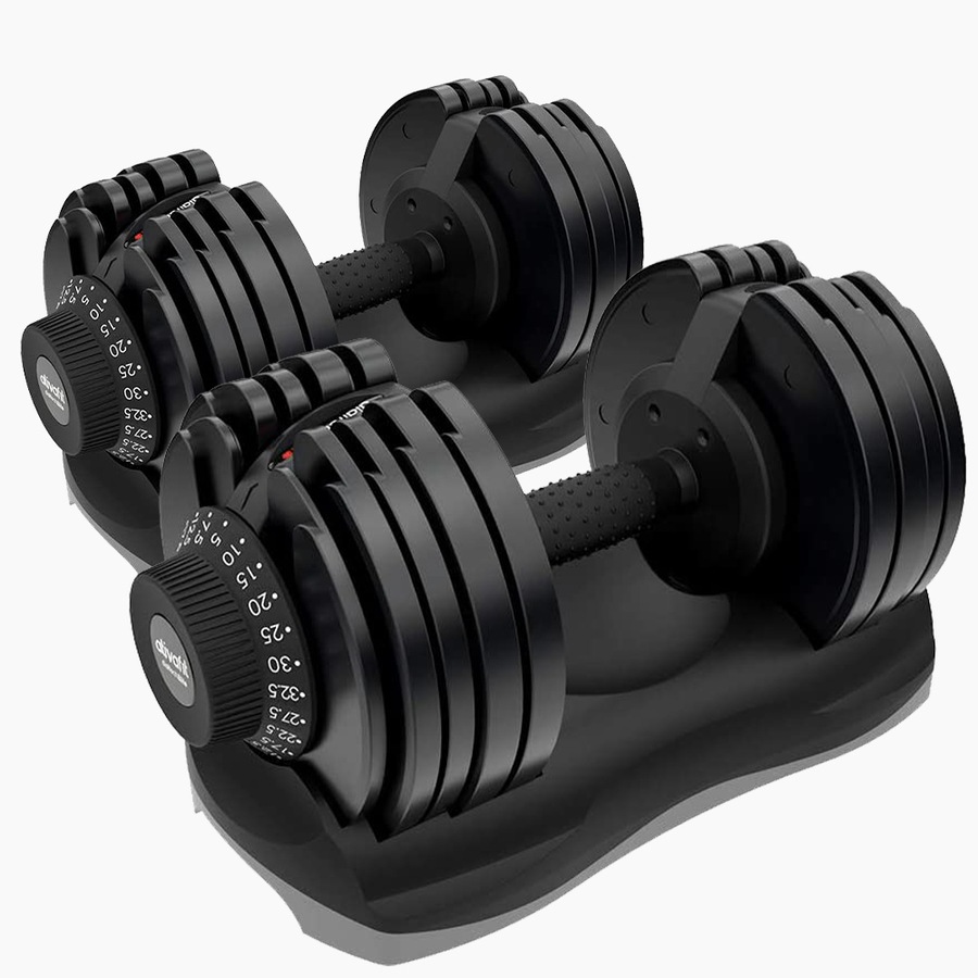 ATIVAFIT 2x 32.5kg Adjustable Dumbbell Set Weights Dumbbells Home Gym Fitness Hand